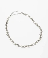 Krone Barb Wire Link Silver Necklace