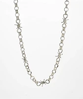 Krone Barb Wire Link Silver Necklace