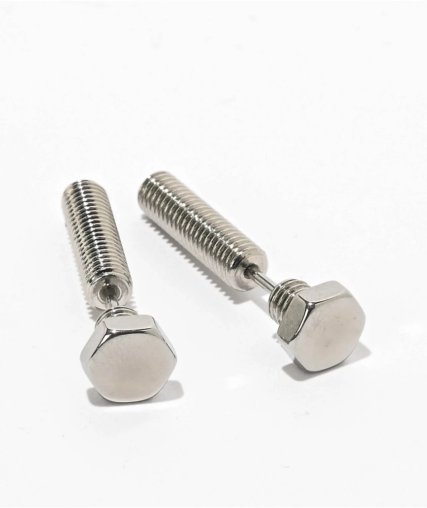 Krone Screw It Silver Stud Earrings