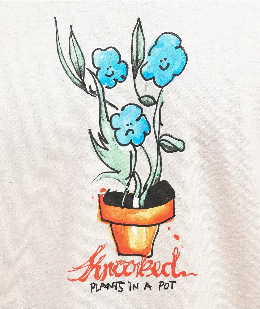 Krooked Blue Flowers Natural T-Shirt