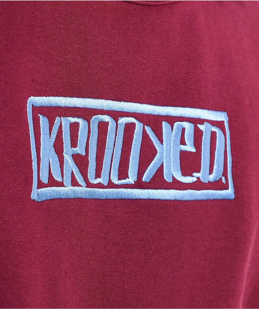 Krooked Box Maroon Crewneck Sweatshirt