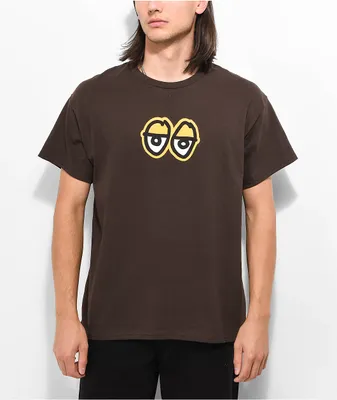 Krooked Eyes Brown Long Sleeve T-Shirt
