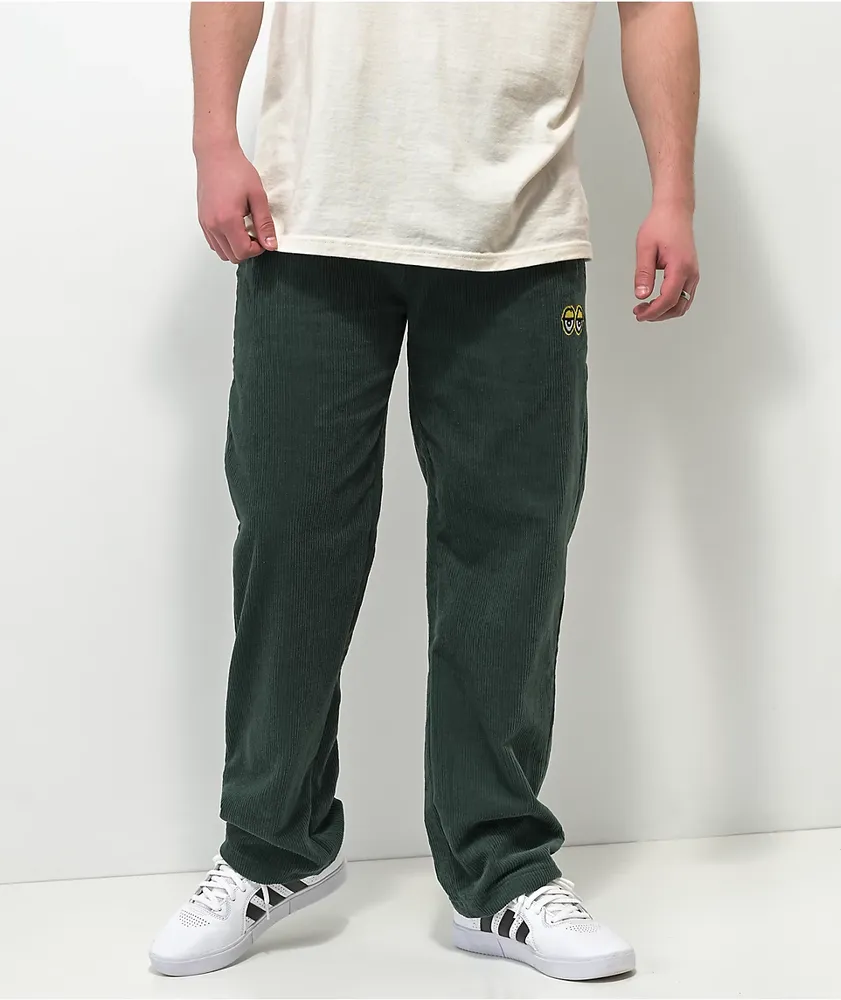 Dark Green Elasticated Waist Cargo Pants