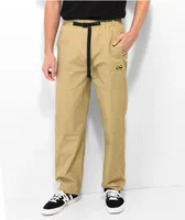 Krooked Eyes Khaki Elastic Waist Pants