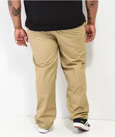 Krooked Eyes Khaki Elastic Waist Pants