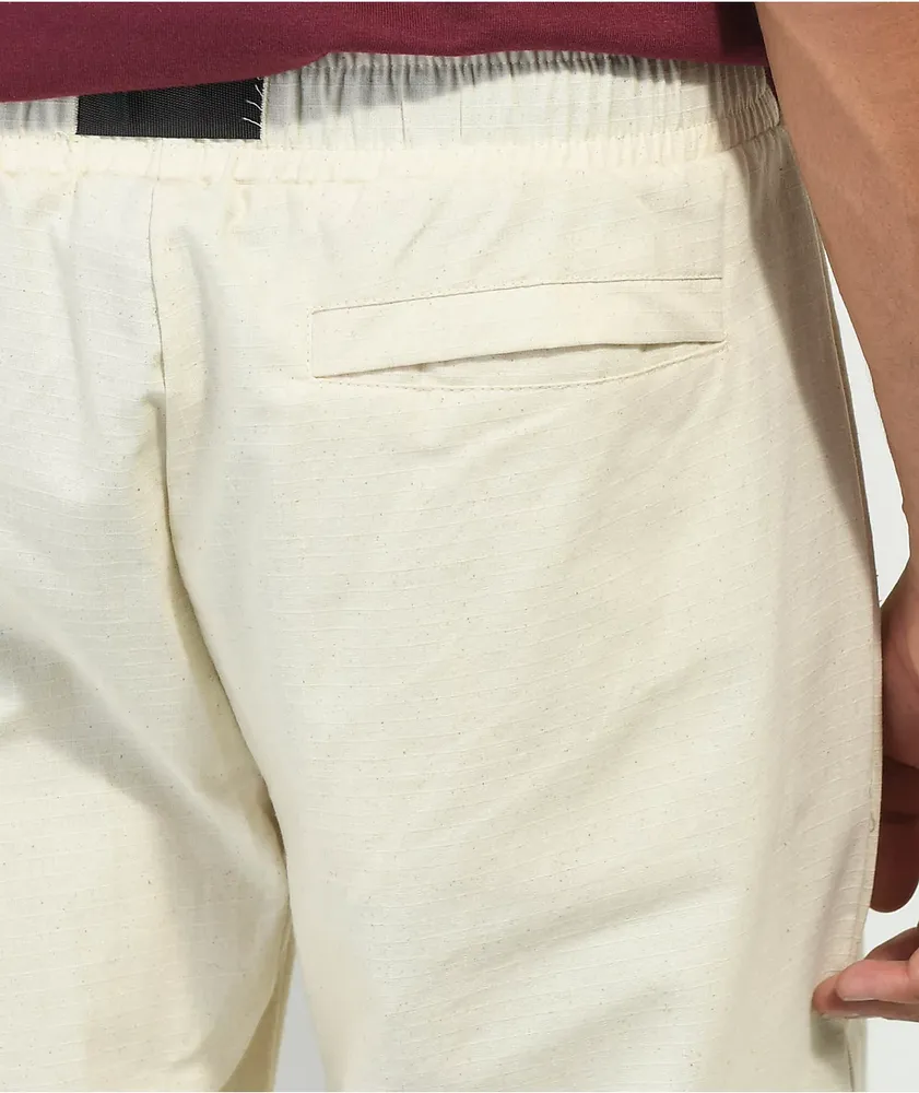 Krooked Eyes White Elastic Waist Pants