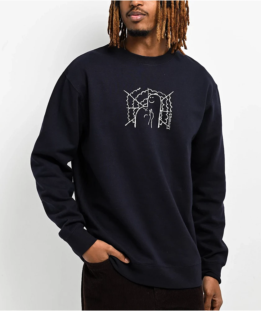 Krooked Greetings Navy Crewneck Sweatshirt