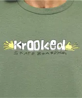 Krooked Hands On Army Green T-Shirt