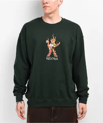 Krooked Inferno Forest Green Crewneck Sweatshirt