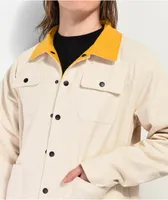 Krooked Moon Smile Reversible Tan & Yellow Jacket