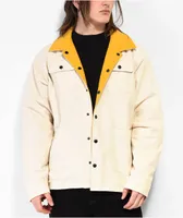 Krooked Moon Smile Reversible Tan & Yellow Jacket