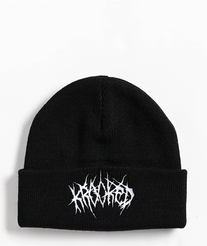 Krooked Necro Script Black Beanie