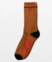 Krooked OG Bird Brown Crew Socks