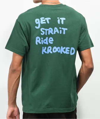 Krooked Strait Eyes Dark Green T-Shirt