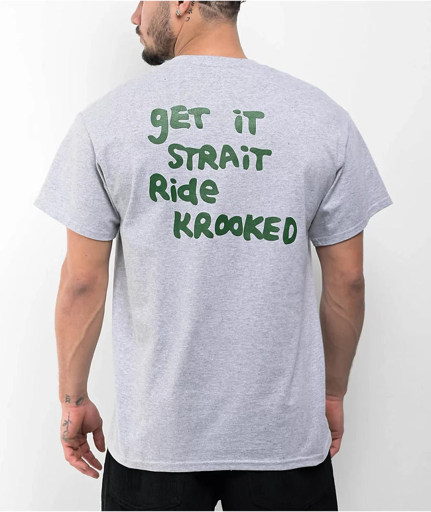 Krooked Strait Eyes Grey Pocket T-Shirt