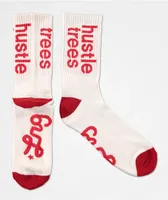 LRG Hustle Trees White & Red Crew Socks