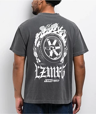 LZMFG Tire Fire Charcoal T-Shirt