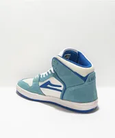 Lakai Gass Telford White & Light Blue Suede High Top Skate Shoes