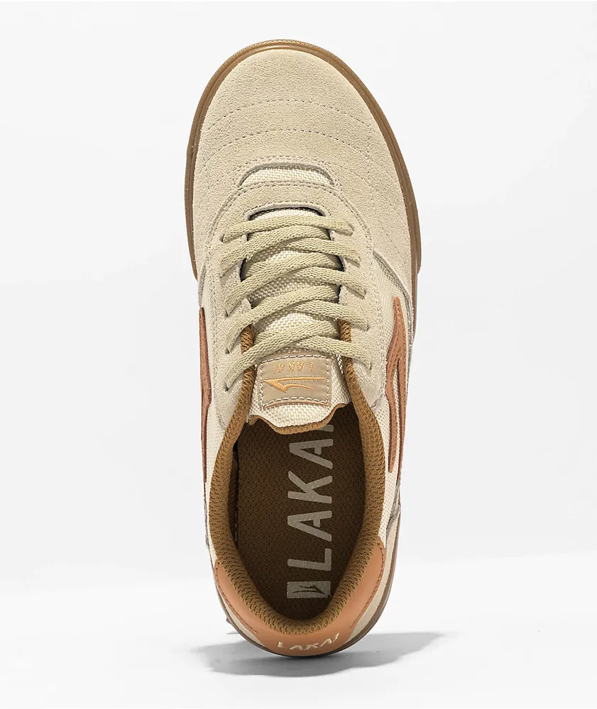 Lakai Kids Cambridge Tan & Gum Suede Skate Shoes