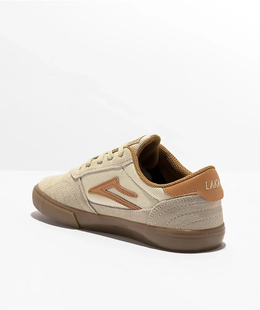 Lakai Kids Cambridge Tan & Gum Suede Skate Shoes