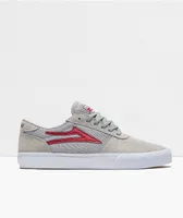 Lakai Manchester Grey & Red Suede Skate Shoes