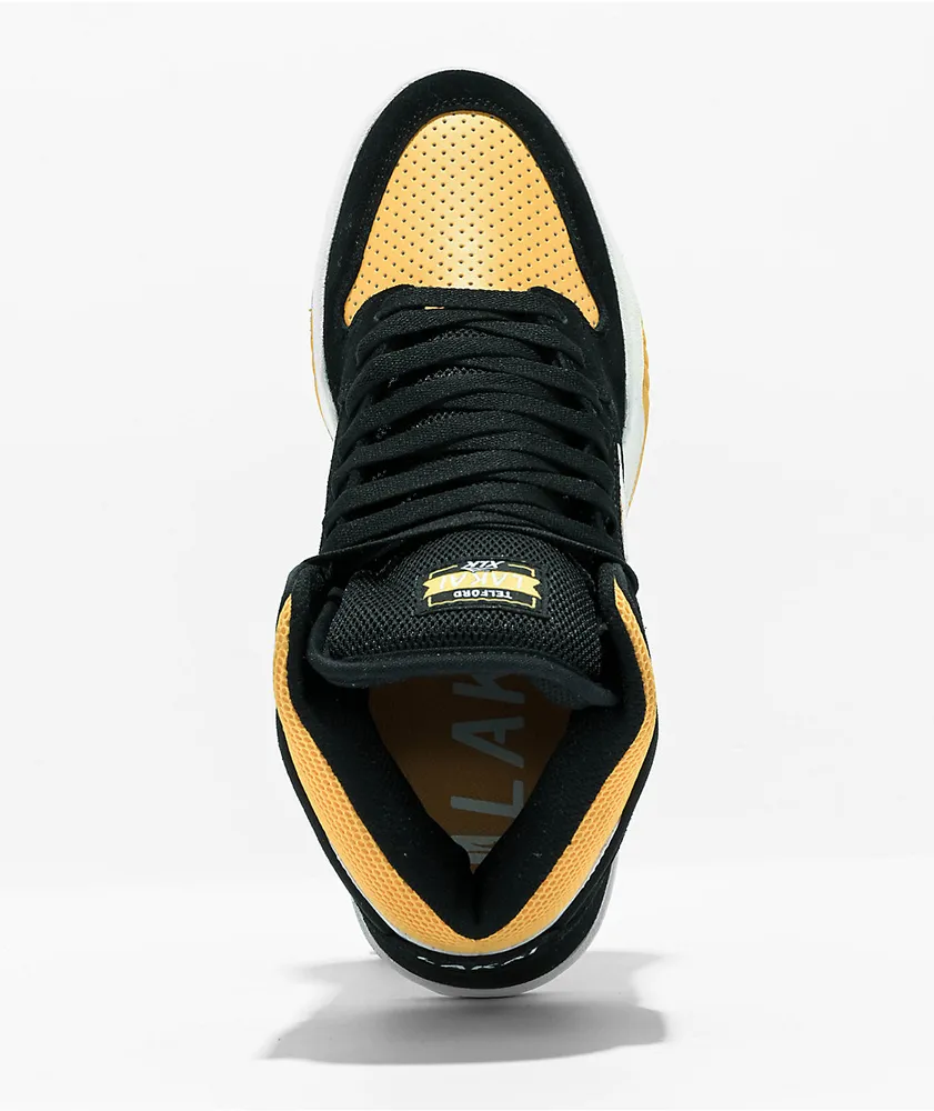 Lakai Telford Black & Yellow Suede High Top Skate Shoes