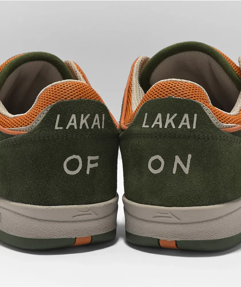Lakai Telford Low Earth Green & Orange Suede Skate Shoes