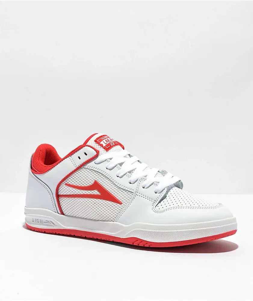 Lakai Telford Low White & Red Skate Shoes