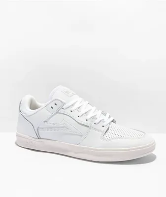 Lakai Telford White Leather Low Top Skate Shoes
