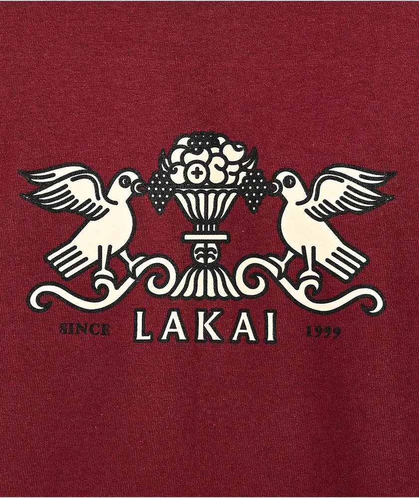 Lakai Terrace Birds Maroon T-Shirt