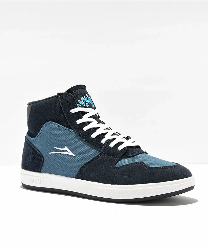 Lakai Villa Slate & Navy Suede Skate Shoes