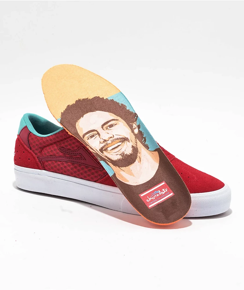 Lakai x Chocolate Atlantic Vulc Red Skate Shoes