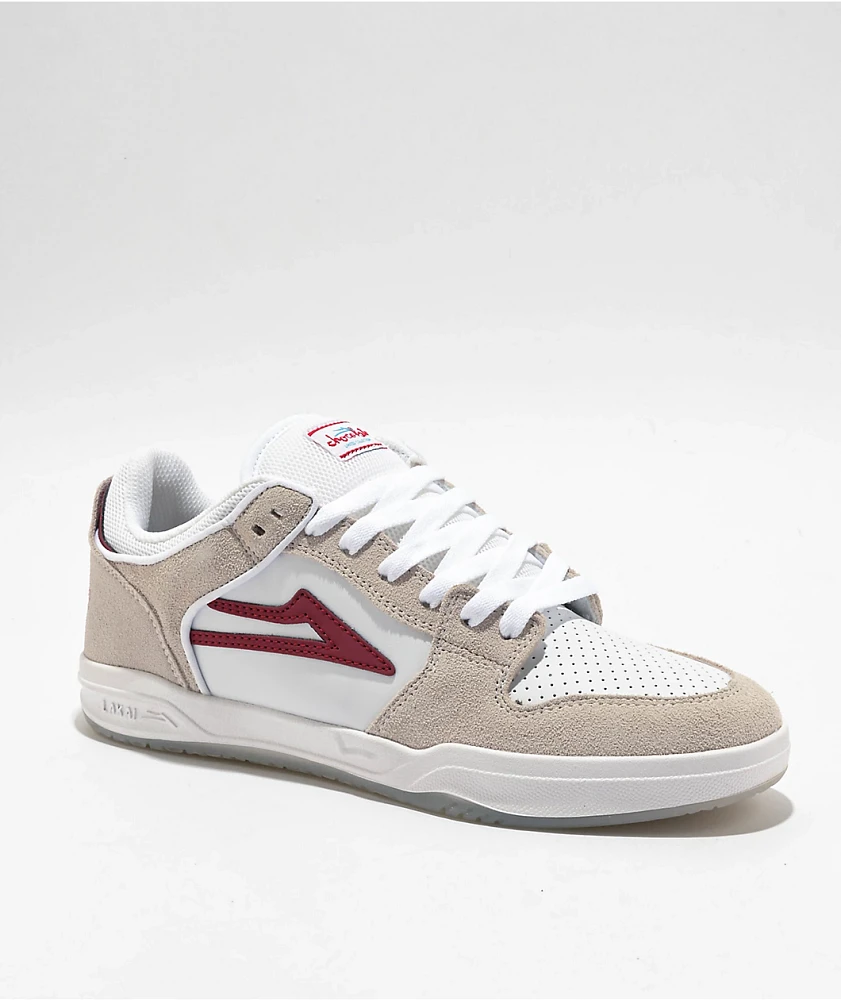 Lakai x Chocolate Telford Low Red & White Skate Shoes