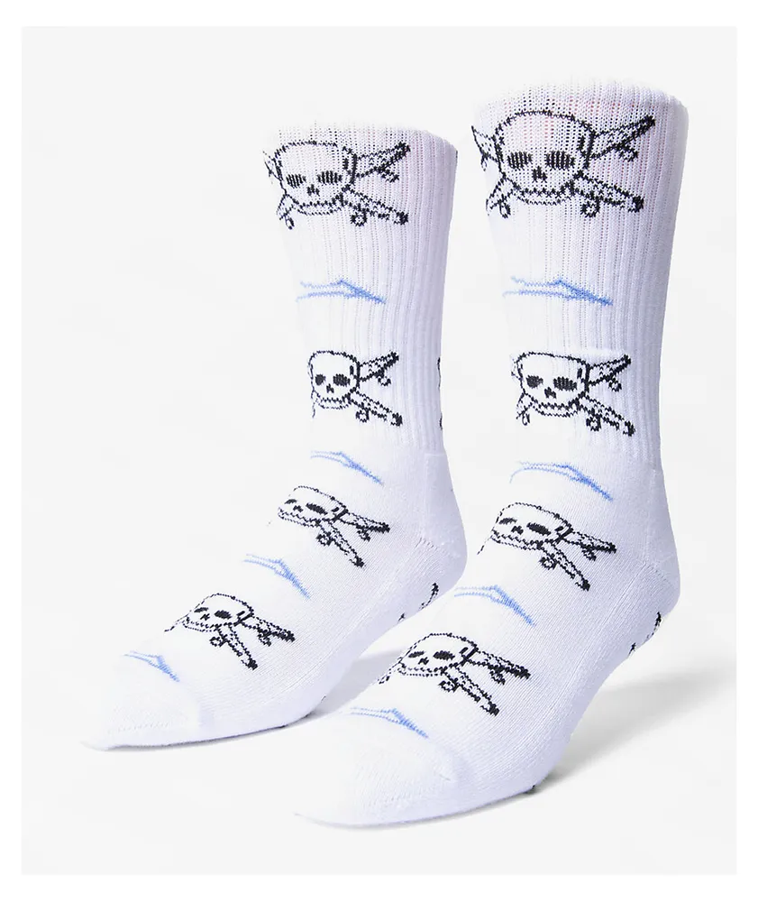 Lakai x Key Street Pirate White Crew Socks