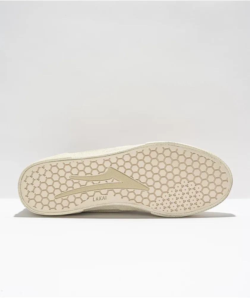 Lakai x Paterson Cambridge Cream Leather Skate Shoes