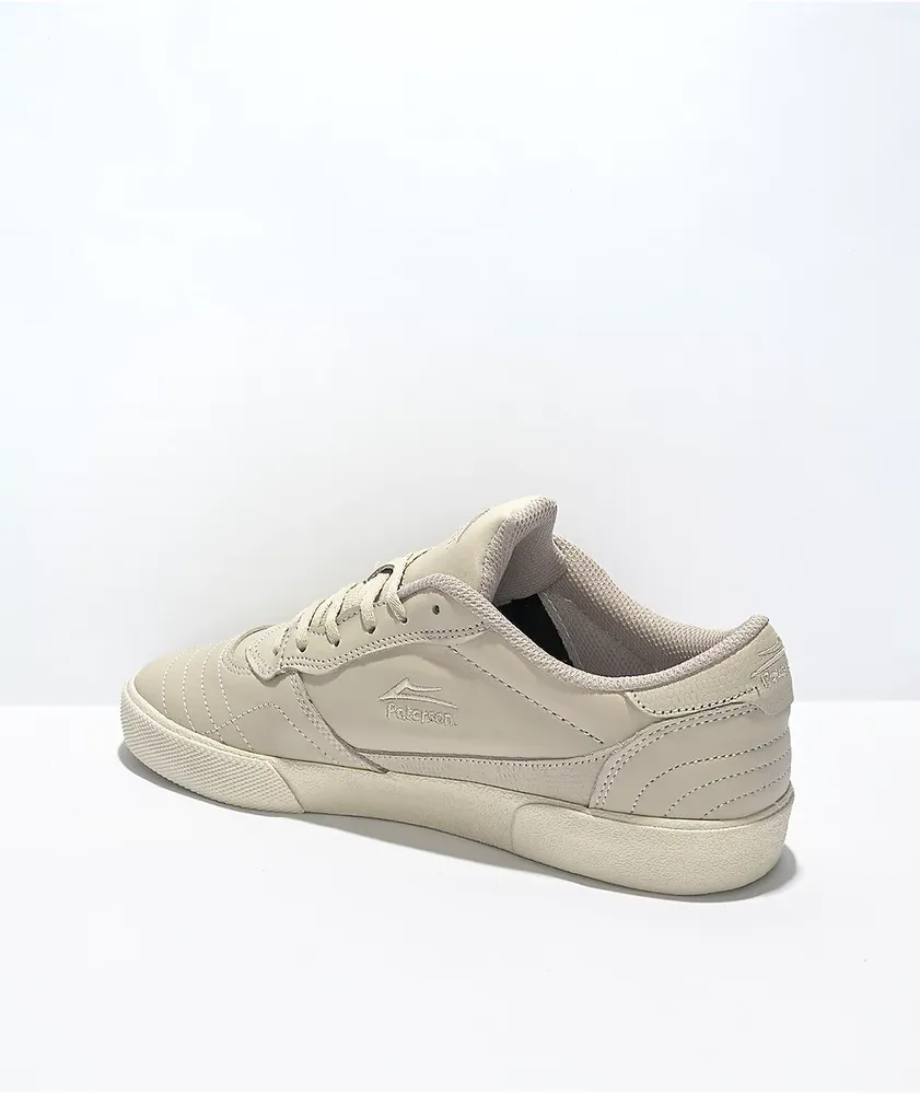 Lakai x Paterson Cambridge Cream Leather Skate Shoes