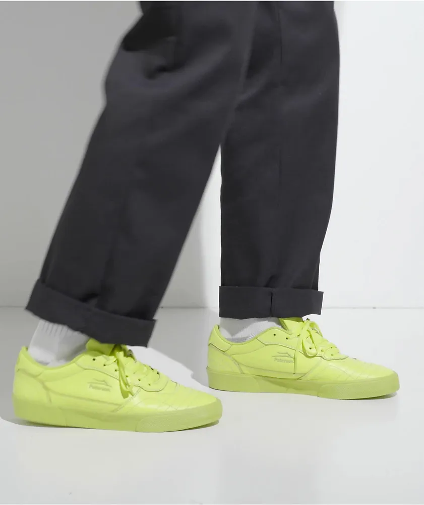 Lakai x Paterson Cambridge Lime Green Leather Skate Shoes