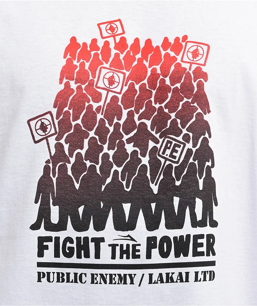 Lakai x Public Enemy Fight The Power White T-Shirt