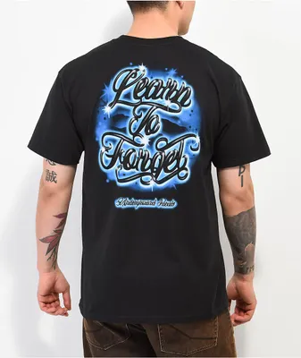 Learn To Forget Airbrush Logo Black T-Shirt