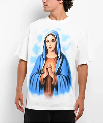 Learn To Forget Airbrush Virgin Mary White T-Shirt