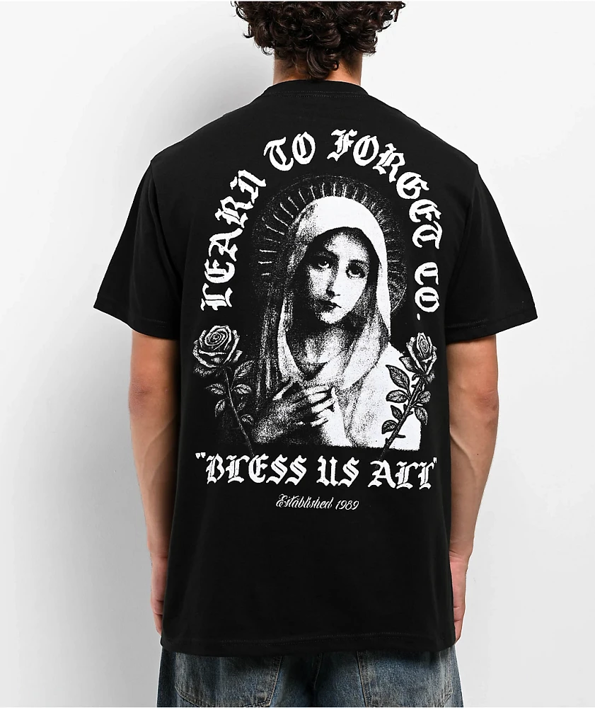Learn To Forget Bless Us All Black T-Shirt
