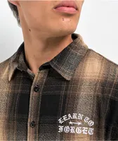 Learn To Forget Old English Brown Flannel Shirt