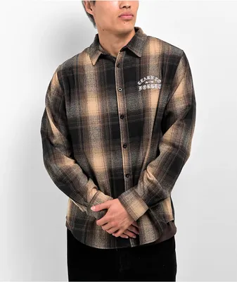 Learn To Forget Old English Brown Flannel Shirt