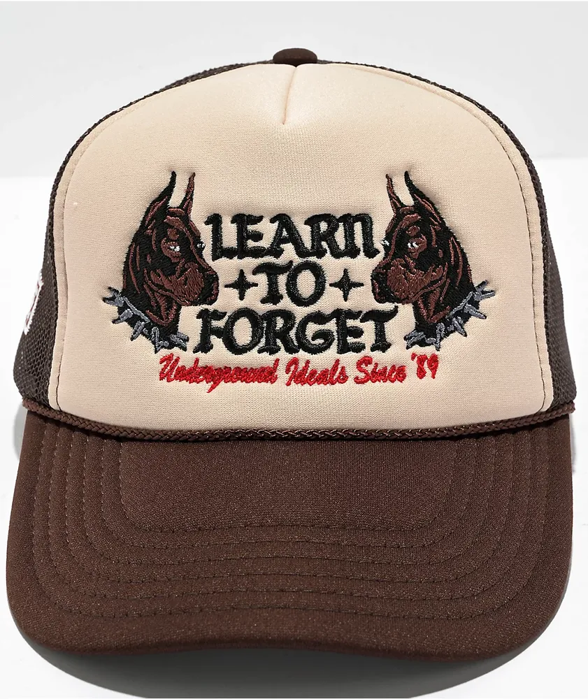 Learn To Forget Pitbull Brown Trucker Hat