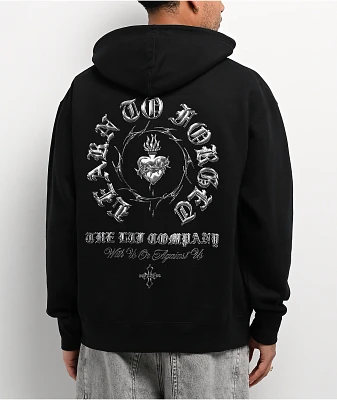 Learn To Forget Sacred Chrome Black Zip Hoodie