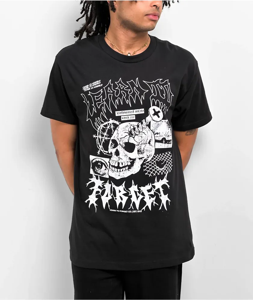 Learn To Forget Skullcrusher Black T-Shirt