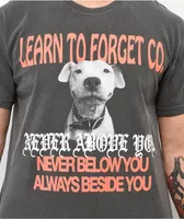 Learn To Forget Smile Black Wash T-Shirt