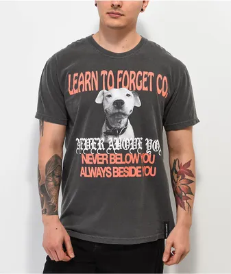 Learn To Forget Smile Black Wash T-Shirt
