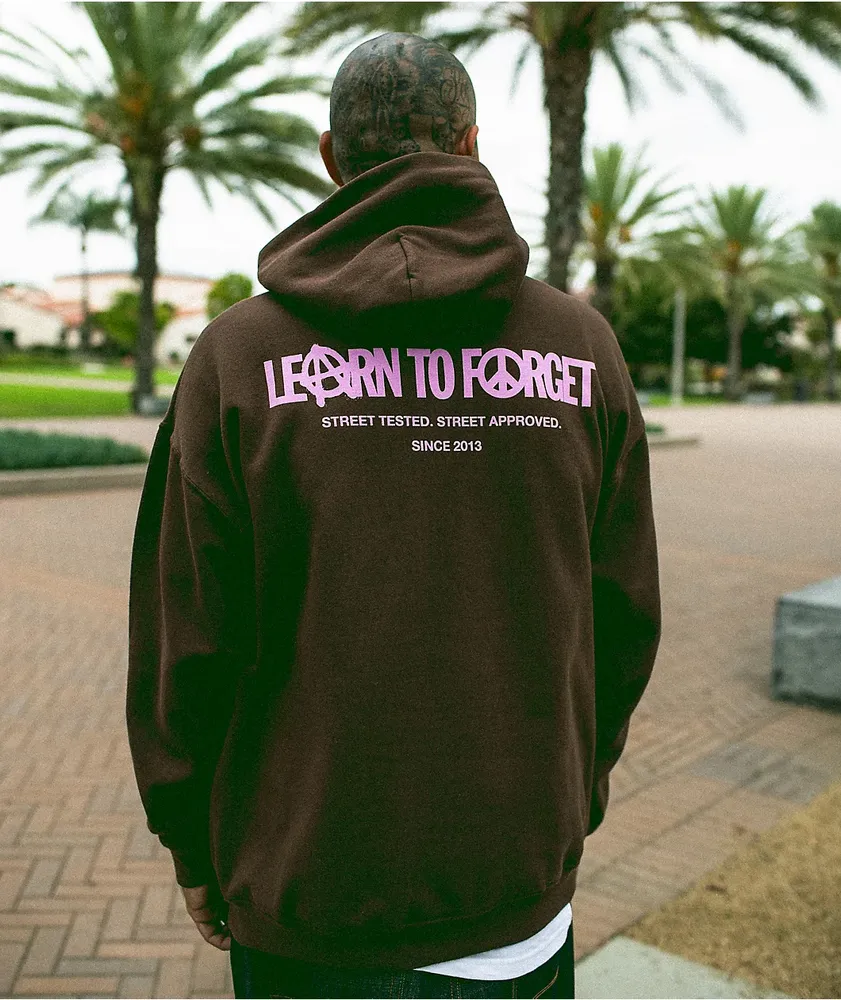 Learn To Forget Standard Logo Brown Hoodie