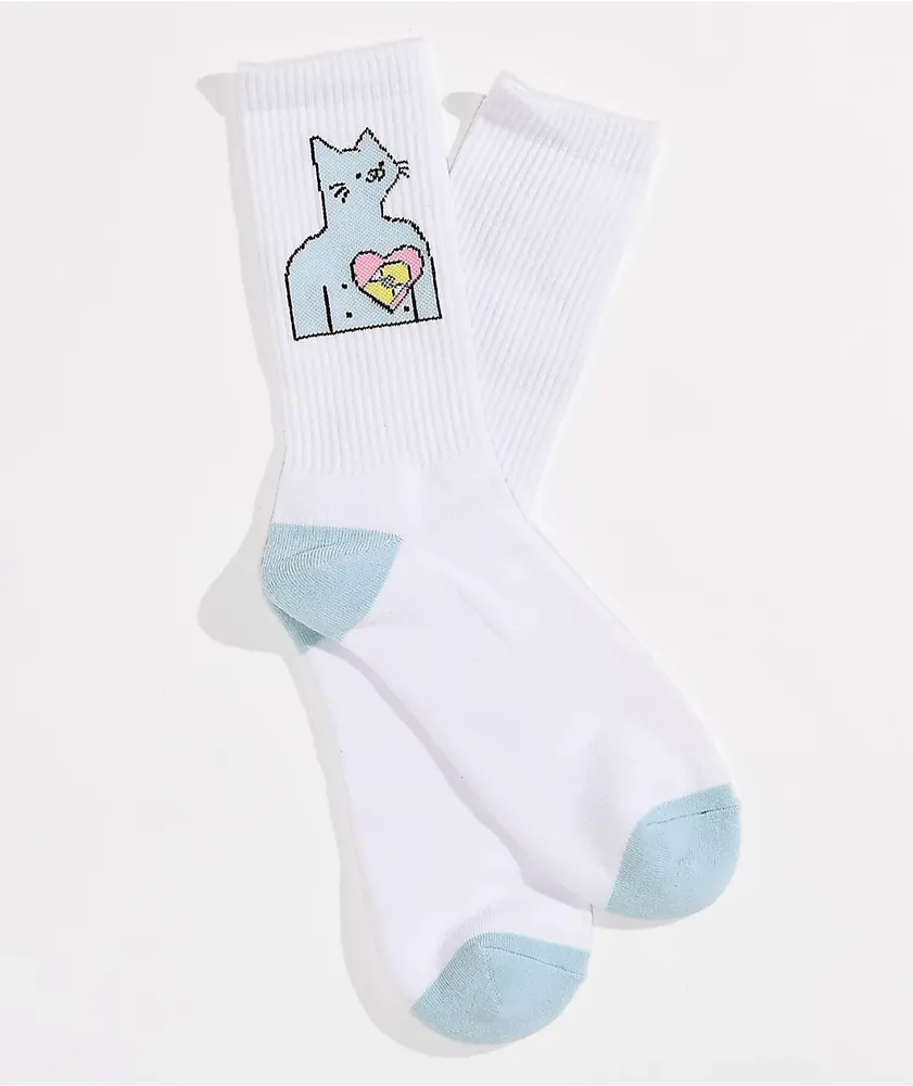 Leon Karssen Skeart White & Teal Crew Socks